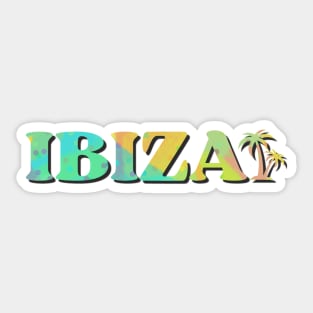 Ibiza with palm tree Sticker